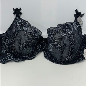 36B.  Black lace bra.  NWT